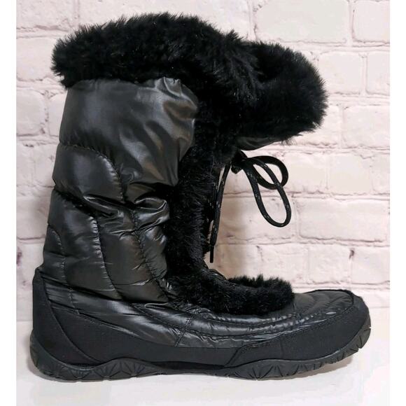 The North Face Appy Women's Boots Black Quilted Puffer Winter Goose Down Size 11 - Picture 11 of 16